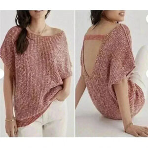 Anthropologie Pilcro Sweater Sleeveless Dropped Shoulder V Neck Back Sz S